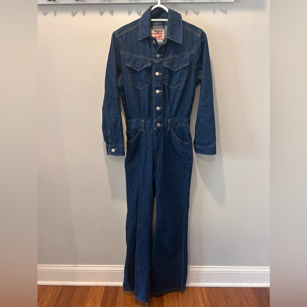 Levi's Women's Dark Blue Western Jumpsuit 25 EUC - Picture 4 of 12